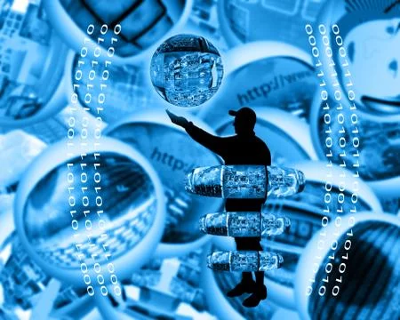 Internet and humanity Stock Illustration