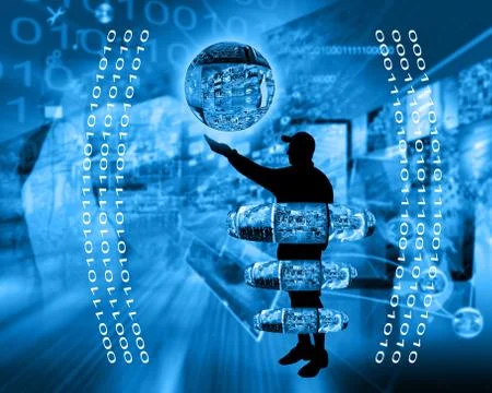 Internet and humanity Stock Illustration