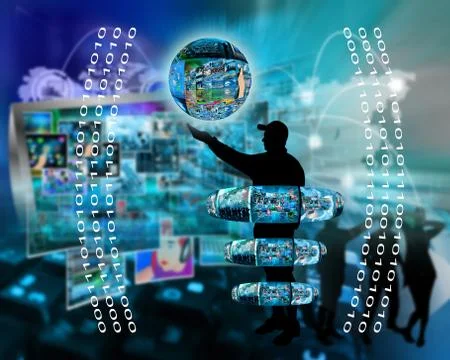 Internet and humanity Stock Illustration