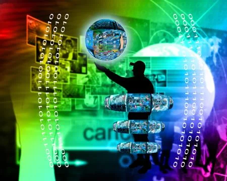 Internet and humanity Stock Illustration