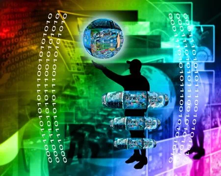 Internet and humanity Stock Illustration