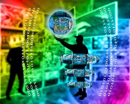 Internet and humanity Illustrazione stock