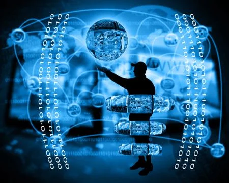 Internet and humanity Stock Illustration