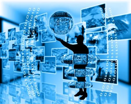 Internet and humanity Stock Illustration