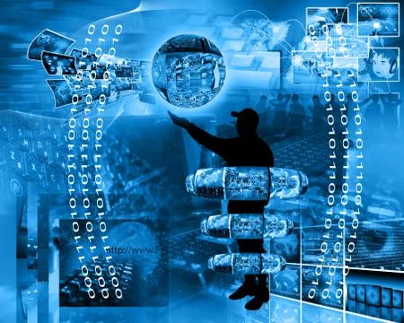 Internet and humanity 스톡 일러스트