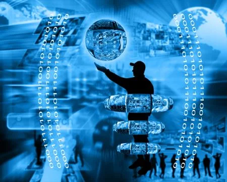 Internet and humanity Stock Illustration