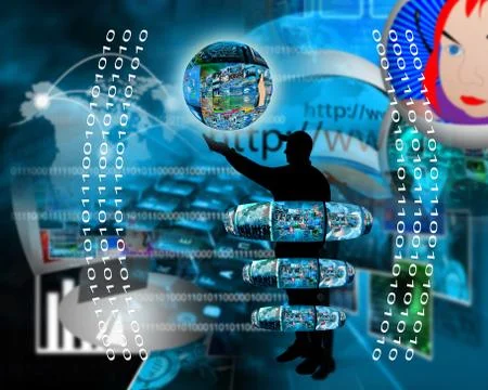 Internet and humanity Stock Illustration