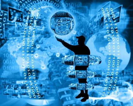 Internet and humanity Stock Illustration