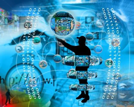 Internet and humanity Stock Illustration