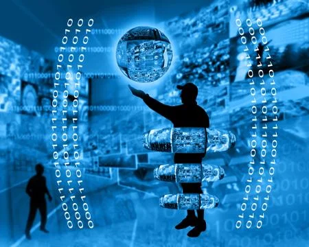 Internet and humanity Stock Illustration