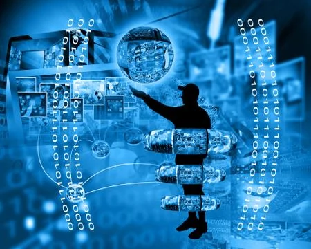 Internet and humanity Stock Illustration