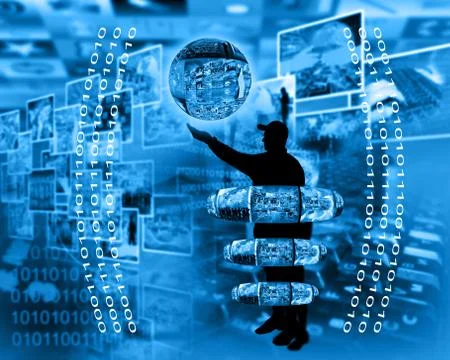 Internet and humanity Stock Illustration