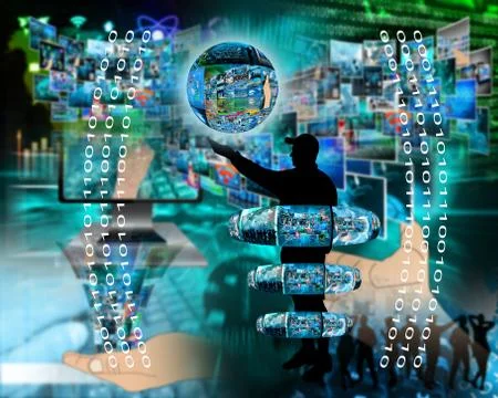 Internet and humanity Stock Illustration