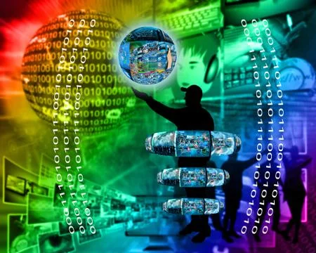 Internet and humanity Stock Illustration