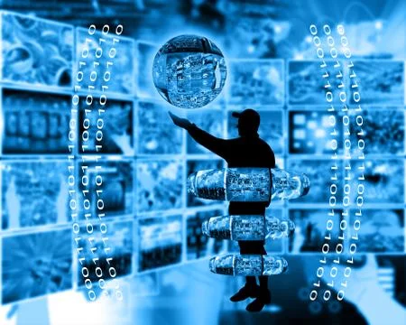 Internet and humanity Stock Illustration
