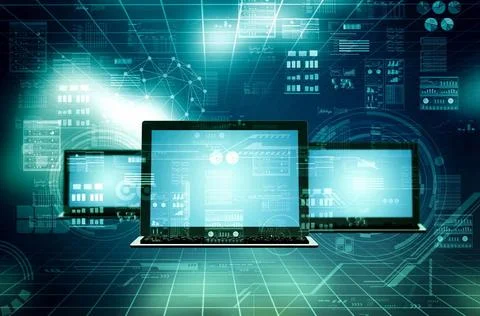  Internet and network connection concept between laptop computer Internet ... 스톡 사진