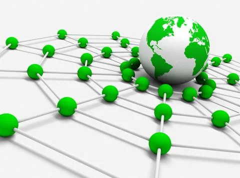 Internet and networking Concept of internet and networking with globe worl... Foto stock