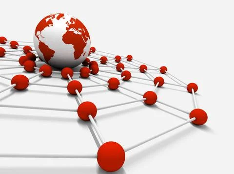 Internet and networking Concept of internet and networking with globe worl... Foto stock