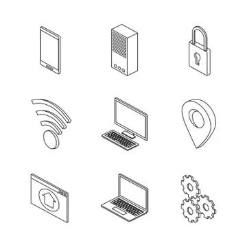 Internet and technology icons Illustrazione stock