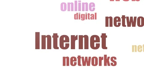 Internet Animated Tagcloud Isolated On White Video stock 107207209