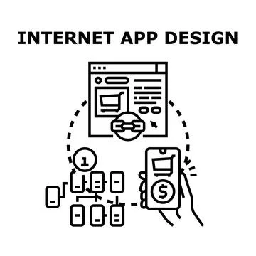 Internet app design planning development process イラスト素材