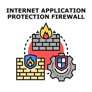 Internet application protection firewall security concept illustration Stock Illustration