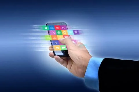 Internet application on smart phone 스톡 사진