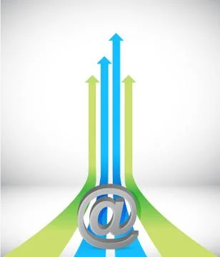 Internet arrow rising toward same direction success concept illustration desi Stock Illustration