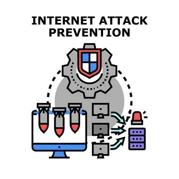 Internet attack prevention protecting digital data and network 스톡 일러스트