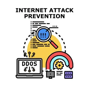 Internet attack prevention system detecting network threats Stockillustratie