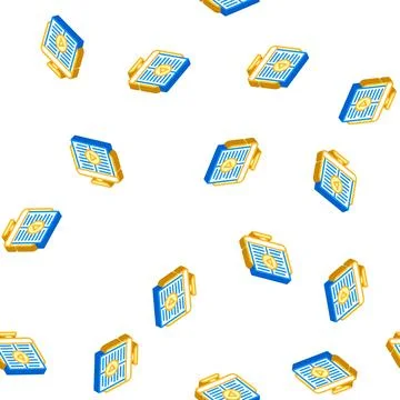 Internet audio book isometric icon seamless pattern Illustrazione stock
