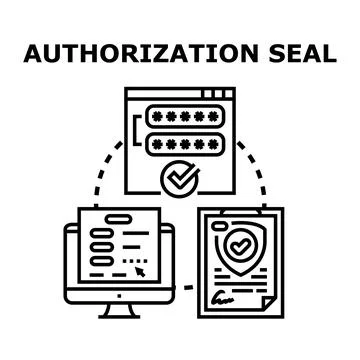 Internet authorization process security seal concept Stockillustratie