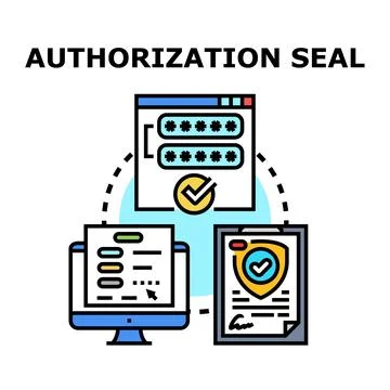 Internet authorization process security seal concept Stockillustratie