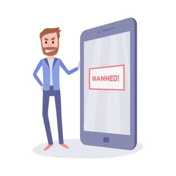 Internet ban and restricted access to web pages concept. Stock Illustration