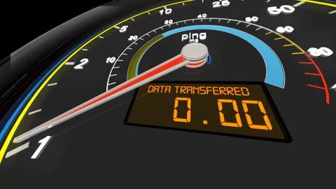 Internet Bandwidth Download Upload Speed Meter Stock Illustration