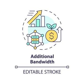 Internet bandwidth multi color concept icon Stock Illustration
