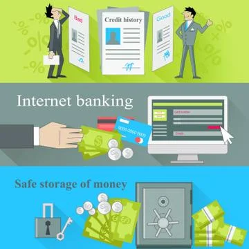 Internet Banking and Safe Storage Money Stock Illustration