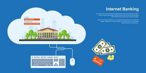 Internet banking banner Illustrazione stock