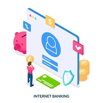 Internet banking concept. Stock Illustration