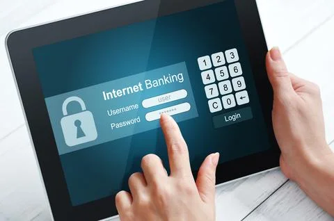 Internet banking concept Stock Photos