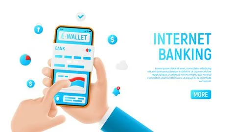 Internet banking concept template Stock Illustration