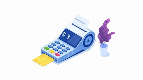 Internet banking, Digital mobile payment, pos terminal isometric animation co 動画素材 125461174