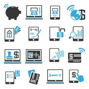 Internet banking icons Stock Illustration