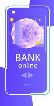 Internet banking mobile app high level payment security money storage concept Stockillustratie