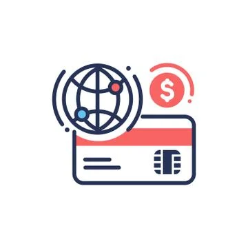 Internet banking - modern vector line design icon. Stock Illustration