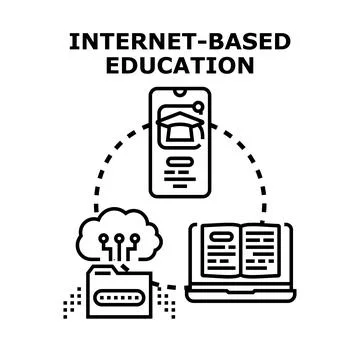 Internet based education and online learning platform イラスト素材