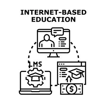 Internet based education learning management system concept Stock Illustration