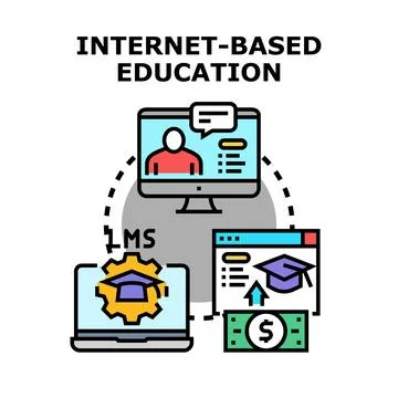 Internet based education learning management system concept Stock Illustration