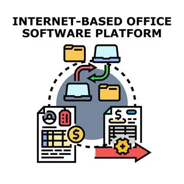 Internet based office software platform concept イラスト素材