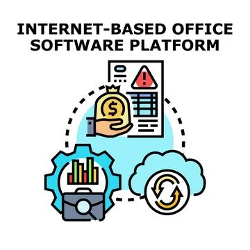 Internet based office software platform concept illustration イラスト素材